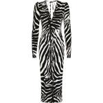 Robes de créateur Dolce & Gabbana Dolce noires à effet zèbre à manches longues à manches longues à col en V Taille XXL pour femme en promo 