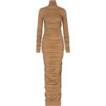 Robes longues de créateur Dolce & Gabbana Dolce marron clair à manches longues longues à manches longues à col roulé Taille 3 XL pour femme 