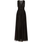 Robes de soirée longues de créateur Dolce & Gabbana Dolce noires maxi sans manches à col en V Taille XXL pour femme 