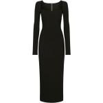 Robes de soirée longues de créateur Dolce & Gabbana Dolce noires en viscose mi-longues à manches longues Taille XS pour femme 