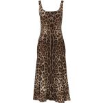Robes à imprimés de créateur Dolce & Gabbana Dolce marron à effet léopard mi-longues sans manches Taille XXL pour femme 
