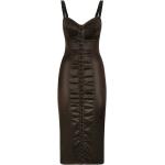 Robes de cocktail de créateur Dolce & Gabbana Dolce marron en satin mi-longues Taille XXL pour femme 