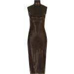 Robes plissées de créateur Dolce & Gabbana Dolce marron en cuir verni sans manches Taille 3 XL pour femme 