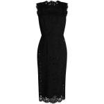 Robes de cocktail de créateur Dolce & Gabbana Dolce noires à fleurs en dentelle mi-longues sans manches à col rond Taille XS pour femme 
