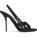 Sandales à brides de créateur Dolce & Gabbana Dolce noires à bouts ouverts Pointure 39 pour femme 