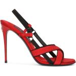 Sandales à brides de créateur Dolce & Gabbana Dolce rouges à talons aiguilles à bouts ouverts Pointure 41 pour femme 