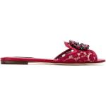Sandales de créateur Dolce & Gabbana Dolce rouge bordeaux à bouts ouverts Pointure 40,5 pour femme 