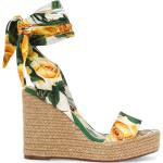 Sandales à talons de créateur Dolce & Gabbana Dolce vertes à fleurs en caoutchouc à bouts ouverts Pointure 41 pour femme 