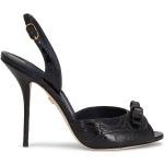 Sandales à talons de créateur Dolce & Gabbana Dolce noires en cuir à talons aiguilles à bouts ouverts Pointure 41 pour femme 