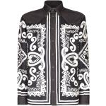 Chemises de créateur Dolce & Gabbana Dolce noires en denim imprimées à manches longues Taille XXL classiques pour homme 