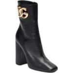 Bottines de créateur Dolce & Gabbana Dolce noires en cuir en cuir Pointure 39 look fashion pour femme 