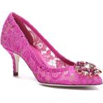 Escarpins de créateur Dolce & Gabbana Dolce violets en tissu en cuir à élastiques Pointure 39 pour femme 