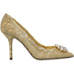 Escarpins talon aiguille de créateur Dolce & Gabbana Dolce jaunes en cuir à talons aiguilles Pointure 36 avec un talon jusqu'à 3cm pour femme 