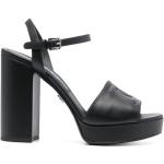 Sandales à talons de créateur Dolce & Gabbana Dolce noires en cuir de veau Pointure 40 pour femme 