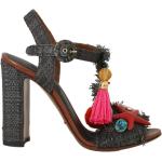 Sandales à talons de créateur Dolce & Gabbana Dolce multicolores à pompons Pointure 35 pour femme 