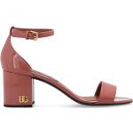 Sandales à talons de créateur Dolce & Gabbana Dolce roses à logo en cuir Pointure 41 avec un talon jusqu'à 3cm 
