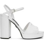Sandales à talons de créateur Dolce & Gabbana Dolce blanches en cuir de veau Pointure 41 pour femme 