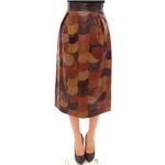 Jupes midi de créateur Dolce & Gabbana Dolce marron patchwork en cuir midi Taille XS look fashion pour femme 