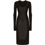 Robes de créateur Dolce & Gabbana Dolce noires à manches longues mi-longues à manches longues à col rond Taille XS pour femme en promo 
