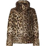 Doudounes matelassées de créateur Dolce & Gabbana Dolce marron à effet léopard à manches longues à col montant Taille XS pour femme en promo 
