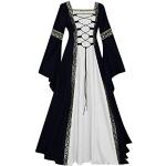 Robes de bal longues noires à fleurs Taille XL plus size look médiéval pour femme 
