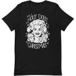 T-shirts pour fêtes de Noël gris en coton Dolly Parton à manches courtes pour femme 