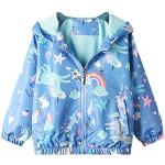 Vestes à capuche bleues à motif licornes imperméables coupe-vents respirantes look fashion pour fille de la boutique en ligne Amazon.fr 