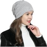 Bonnets DonDon gris clair à strass Tailles uniques look fashion pour femme en promo 