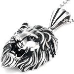 Pendentifs lion DonDon argentés en velours à motif lions look fashion 