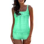 Tankinis à armatures verts à bretelles spaghetti Taille XXL plus size look fashion pour femme 