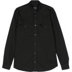Chemises Dondup noires en coton mélangé à manches longues à manches longues classiques pour homme 