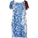 Robes fleuries Dondup bleues à fleurs en viscose courtes à manches courtes à col rond Taille XS pour femme 