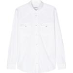 Chemises Dondup blanches en coton mélangé à manches longues à manches longues classiques pour homme 