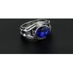 Bagues 3 anneaux bleues en cristal Le Seigneur des Anneaux Galadriel look fashion pour femme 