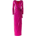 Robes cache-coeur roses à sequins longues Taille XS pour femme 