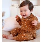 Pyjamas Vertbaudet marron caramel all Over en coton Taille naissance pour bébé en promo de la boutique en ligne Vertbaudet.fr 