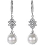 Boucles d'oreilles de mariage argentées en argent à perles à motif tournesols en argent look fashion pour femme 