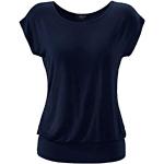 T-shirts bleus à motif palmier à manches courtes à manches courtes à col rond Taille XL look casual pour femme 