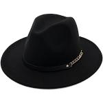 Chapeaux Fedora noirs 58 cm Taille 3 XL look fashion pour femme 