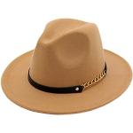 Chapeaux Fedora marron clair 58 cm Taille 3 XL look fashion pour femme 