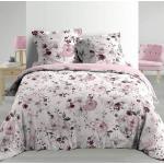 Linge de lit blanc en velours à motif fleurs 260x240 cm 