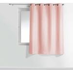 Rideaux à oeillet rose pastel en polyester 140x180 en promo 