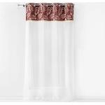 Rideaux à oeillet roses en polyester à franges 240x140 