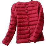 Parkas en duvet rouges à motif canards imperméables coupe-vents à capuche Taille 4 XL plus size look fashion pour femme 