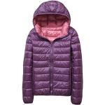 Doudounes matelassées violet clair à motif canards imperméables coupe-vents à capuche Taille 3 XL plus size look fashion pour femme 