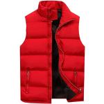 Vestes de ski d'automne rouges en fibre synthétique imperméables coupe-vents à capuche sans manches Taille 3 XL look asiatique pour homme 