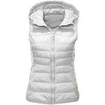 Vestes de ski blanches en cuir synthétique imperméables coupe-vents à capuche sans manches Taille XXL look Kawaii pour femme 