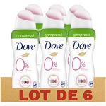 Anti transpirants Dove en lot de 6 au zinc sans alcool 100 ml pour le corps hydratants texture crème pour femme 