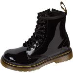 Dr. Martens Delaney, Boots mixte enfant - Noir (Black Patent Lamper) - 30 EU ( 11.5 UK )