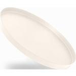 Assiettes design blanc crème à rayures en métal diamètre 30 cm scandinaves 